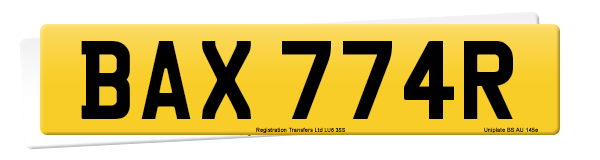 Registration number BAX 774R